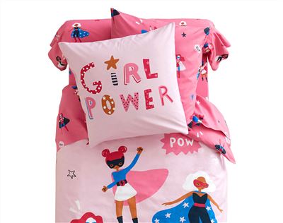 Linge de lit enfant Girl power - BECQUET CRÉATION