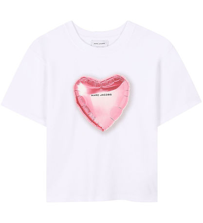 Little Marc Jacobs T-Shirt - Weiß/Pink m. Herz