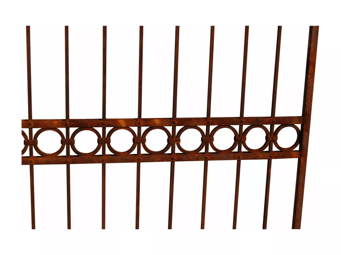 BISCOTTINI Portail - Fer Forgé Finition Antique - Clôture en Fer - Portail en Métal - Porte Décorative - Portail d'Entrée - 350x10x288cm - Une Pièce