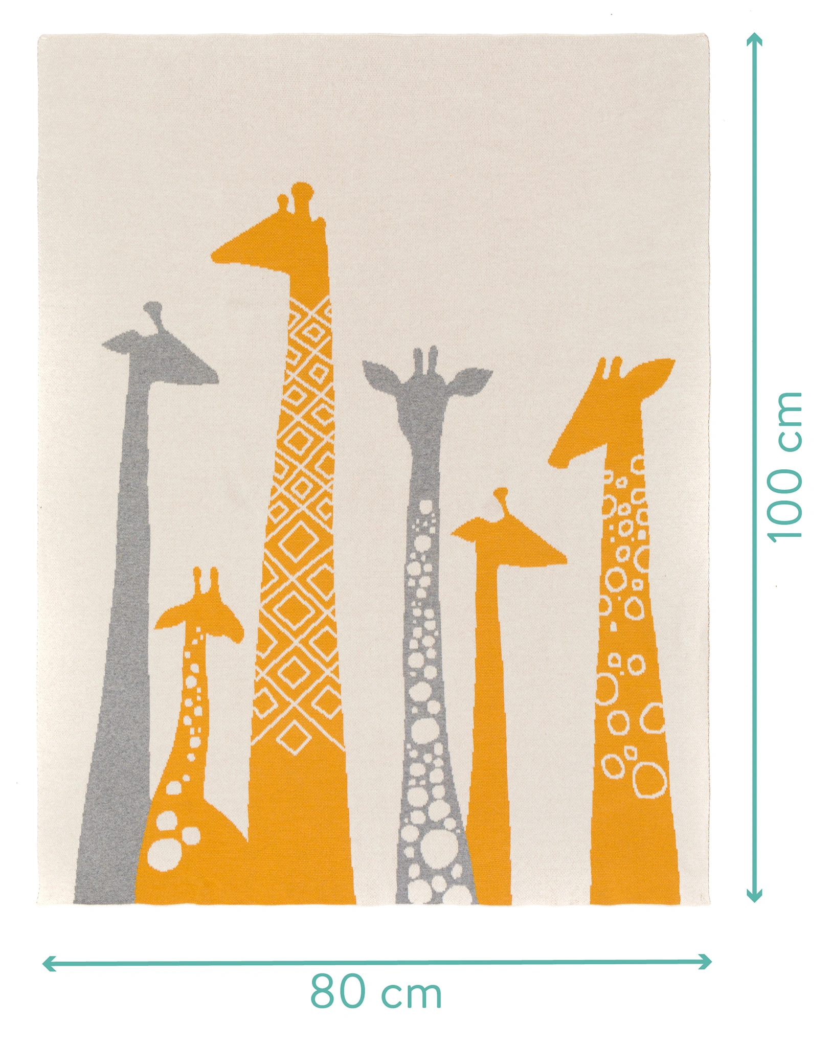 Strickdecke GIRAFFE (80x100) in gelb