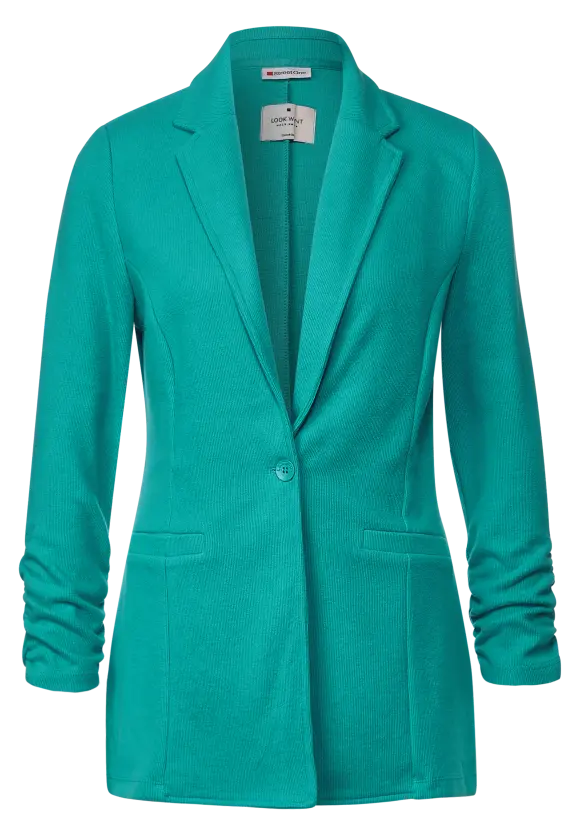 Longblazer mit Raffung - iced green