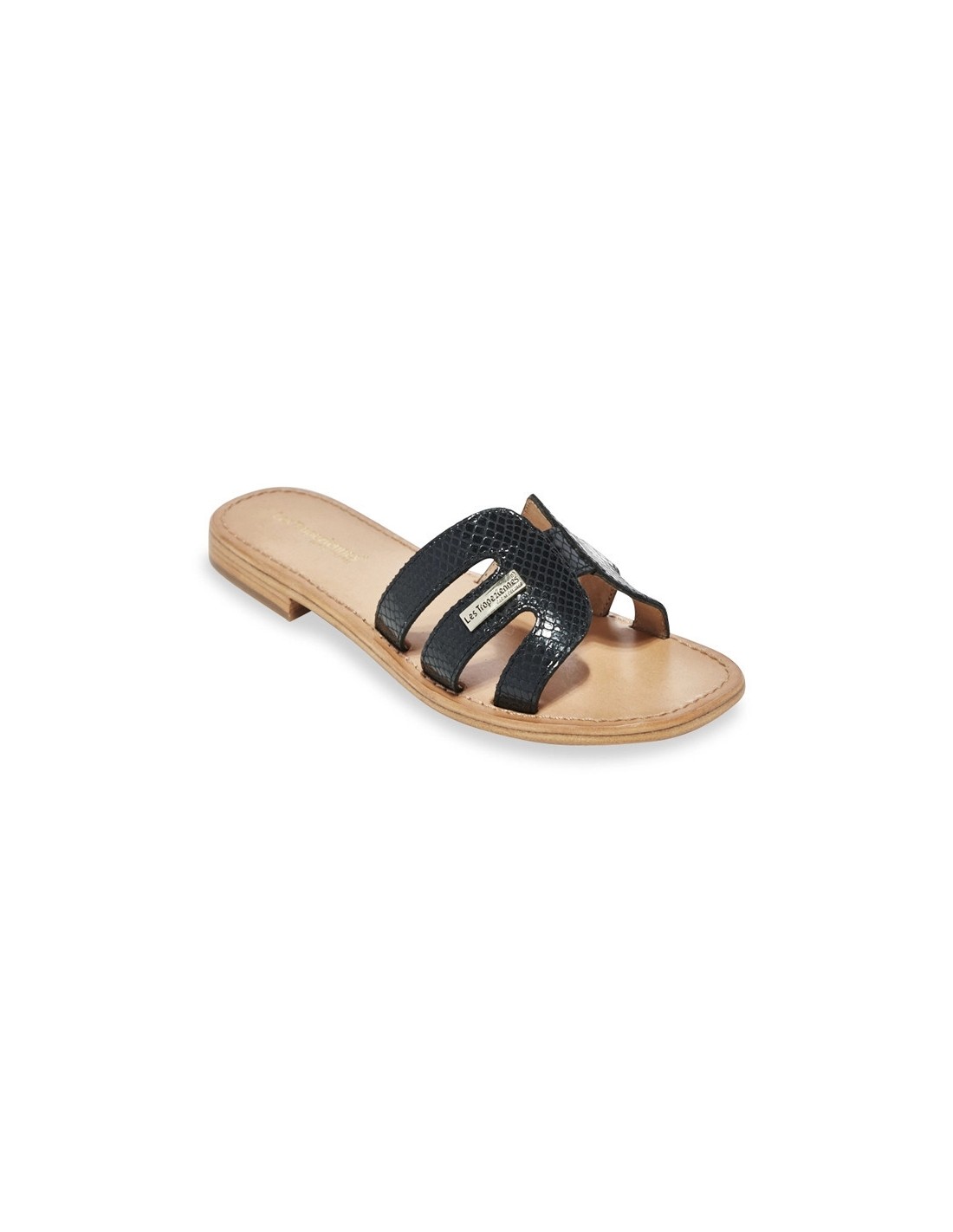 Les tropeziennes par M.Belarbi Mules Femme Hadamia Cuir Noir Serpent