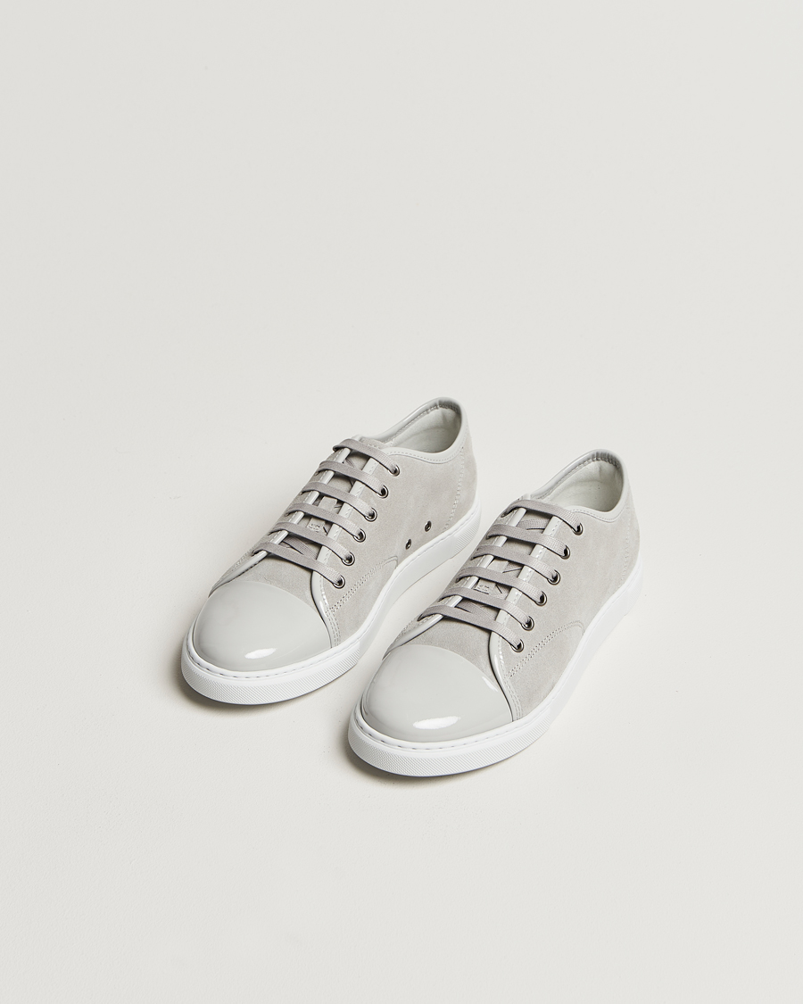 Lanvin Womens Patent Cap Toe Sneaker Powder Gray