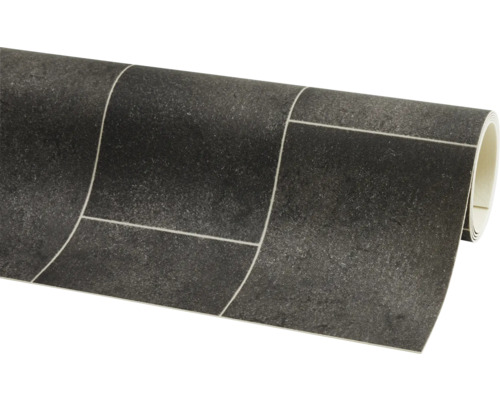 Charlotte PVC vloer, tegellook, antraciet, 200 cm breed (per meter verkocht)
