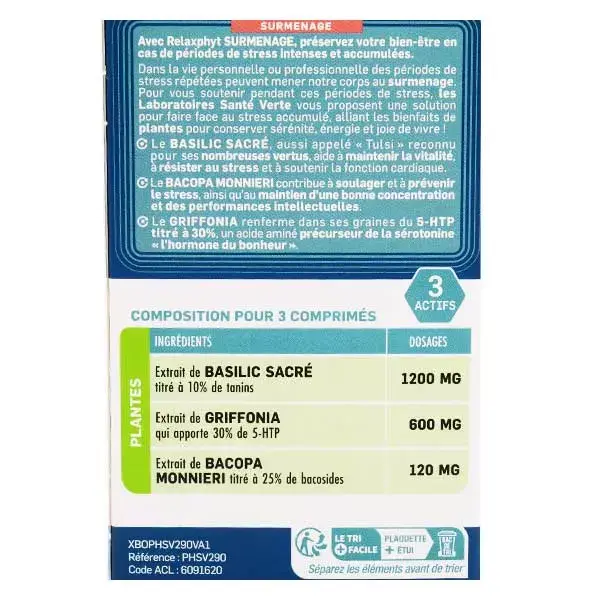 Santé Verte Relaxphyt Overwork 60 comprimidos