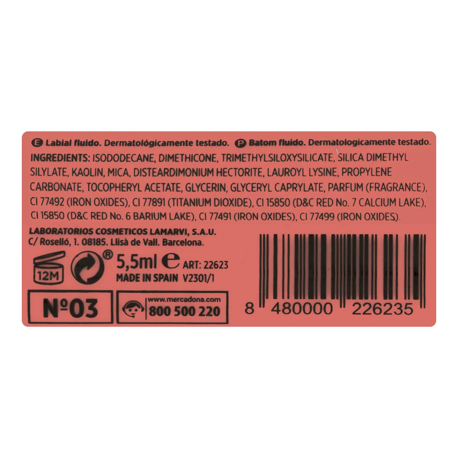 Rouge à lèvres fluide mat Deliplus 03 Terracotta
