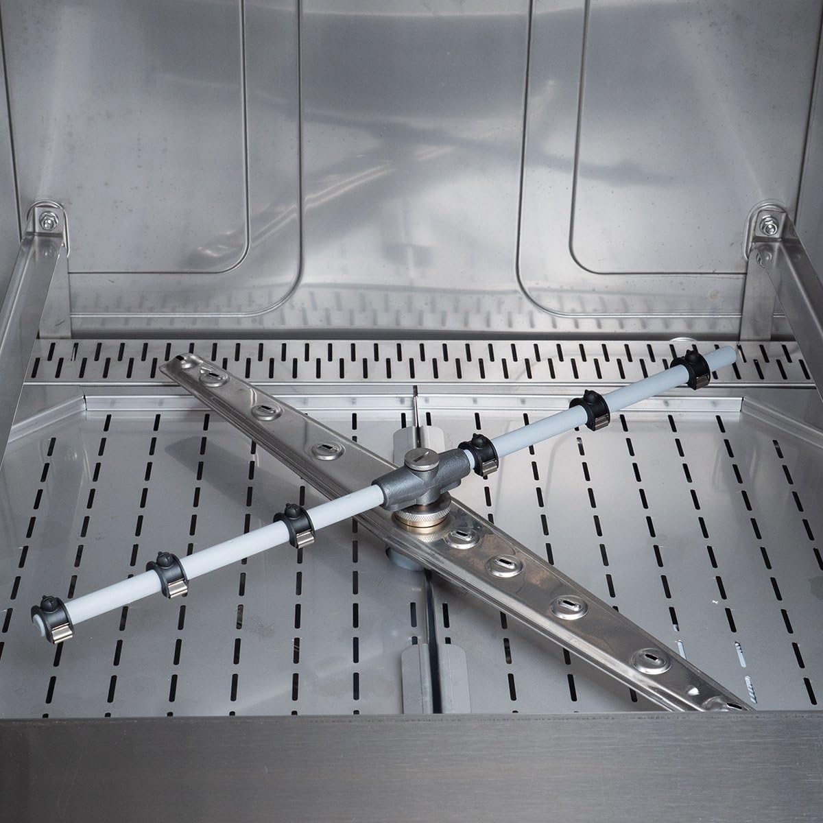Geschirrspülmaschine HYPRO-GSM54SLE | Korb 50×50 cm | Gastro Geschirrspüler | Reiniger- & Klarspüldosierer | Ablauf- & Drucksteigerungspumpe | Enthärter | 400 V | Edelstahl | Made in Europe