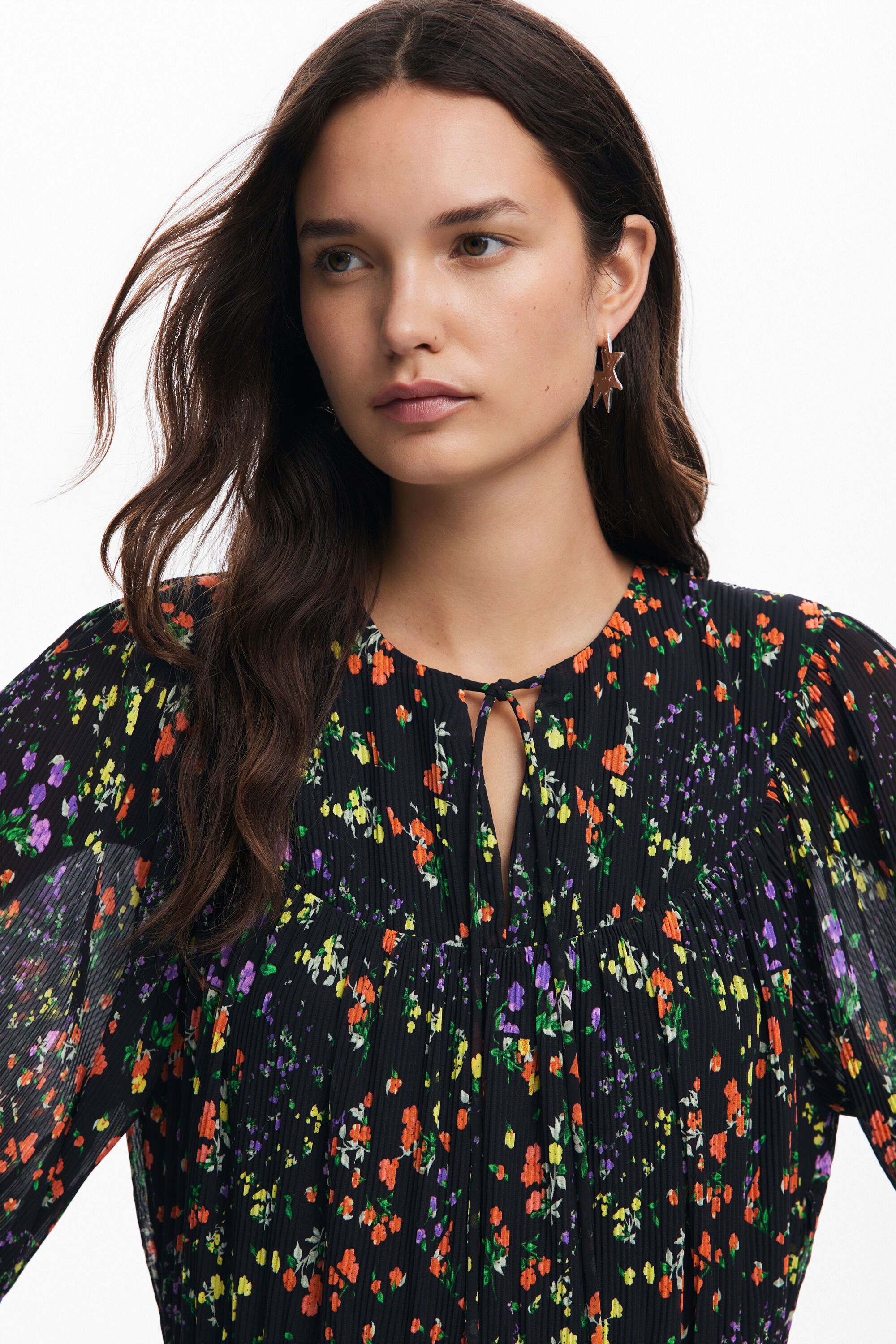 Vestido midi flores