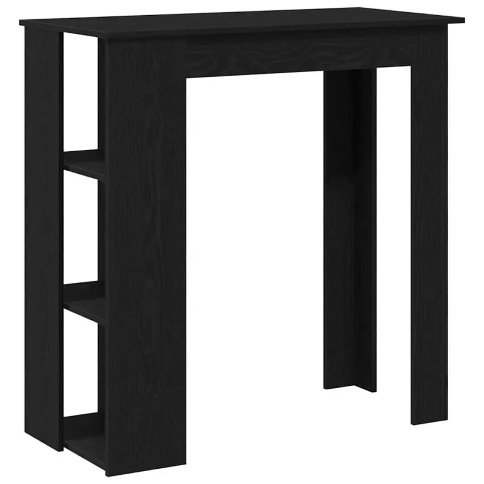 vidaXL - Bartafel met schappen - Zwart eiken - Bewerkt hout - 102x50 cm