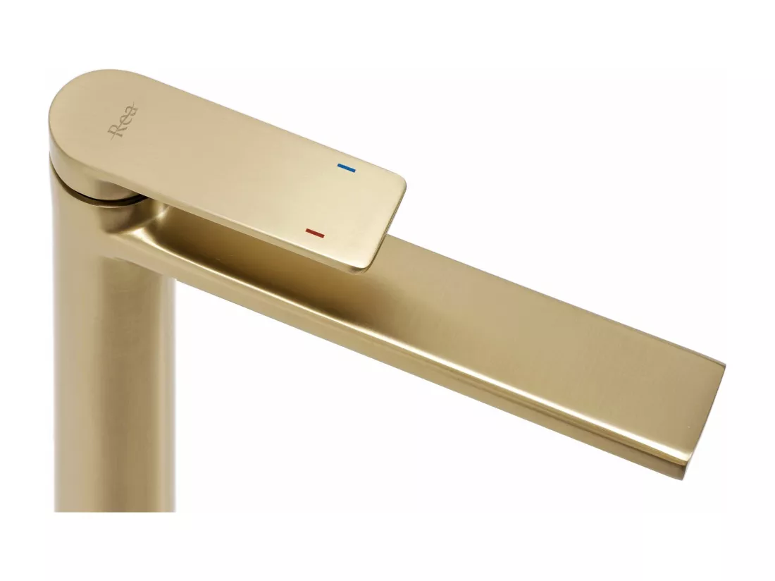 Robinet De Lavabo Rea Verso High Brush Gold