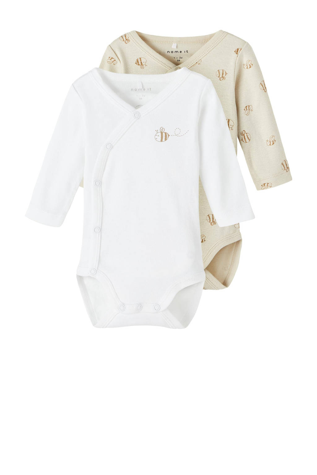NAME IT romper NBNBODY - set van 2 ecru/wit