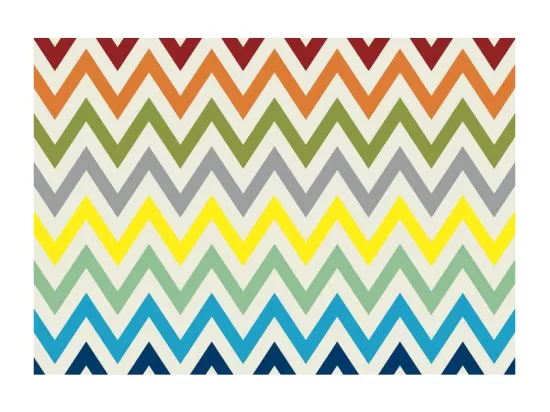 Chariot pliant à roulettes, table pliante roulante, desserte - Structure métallique blanche, 2 niveaux en stratifié motif Zigzags couleurs - 72*66*43 cm - BAUHAUS
