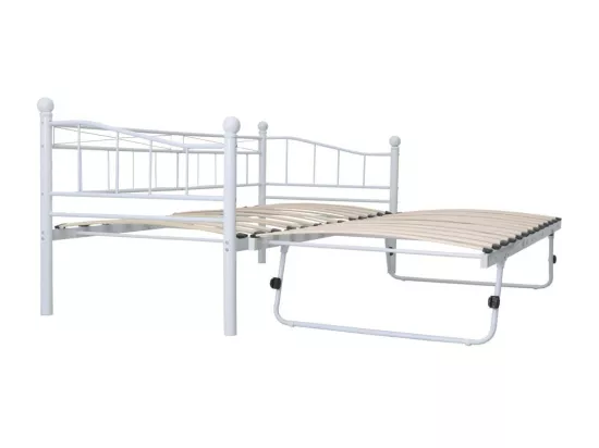 Lit Blanc Acier 180x200-90x200