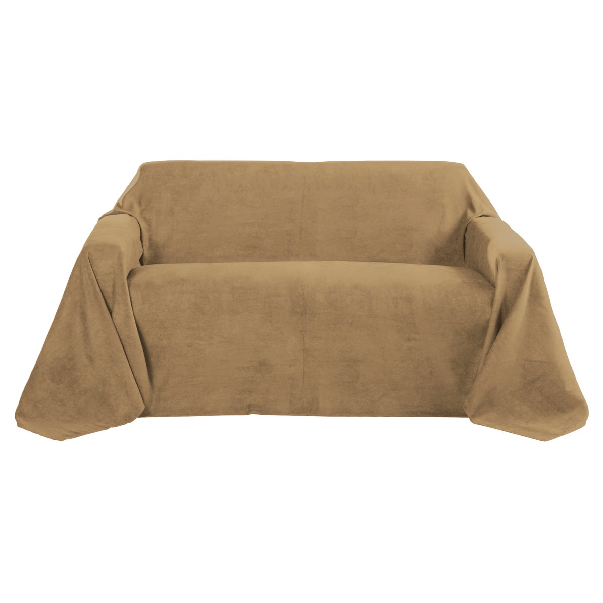 Beautissu Romantica bedsprei, suède look, 210x280cm, lichtbruin