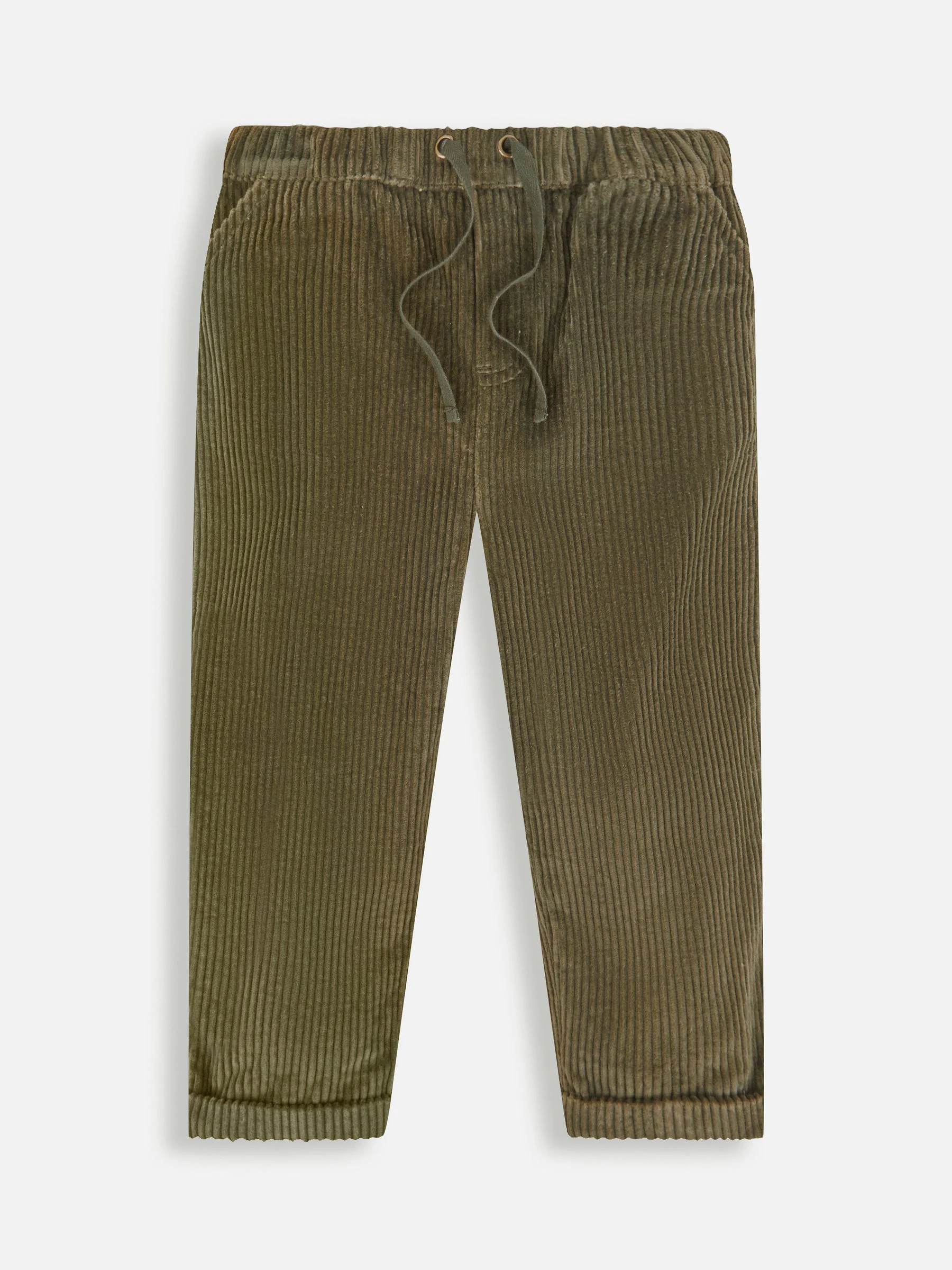 Kakigroen - JoJo Maman Bébé - Grofgebreide corduroy broek met elastische taille