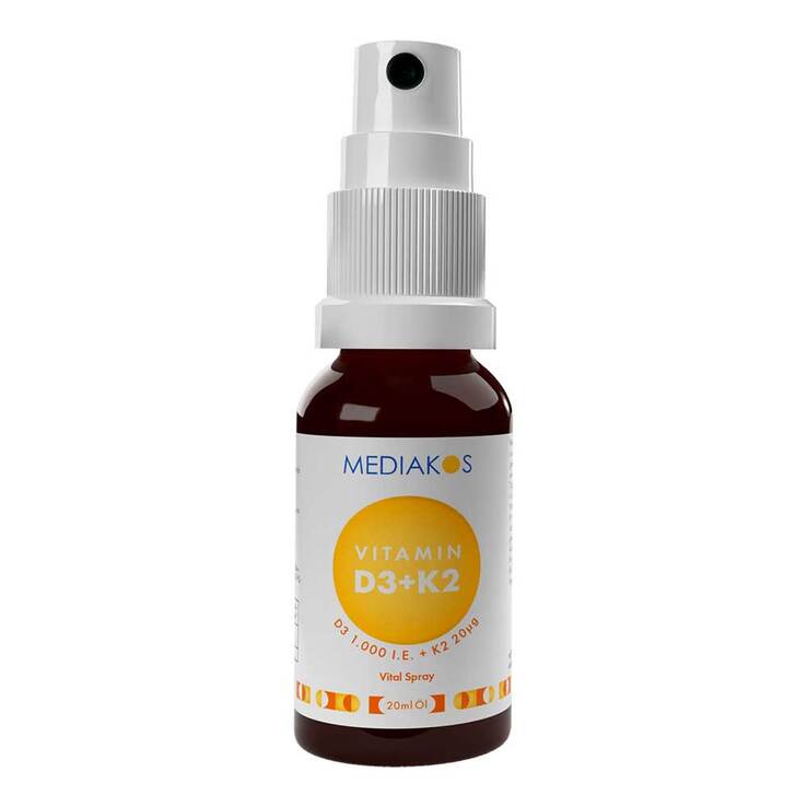 Vitamin D3 + K2 1000 I.E. 20 µg Mediakos Vital Spray, 20 ml