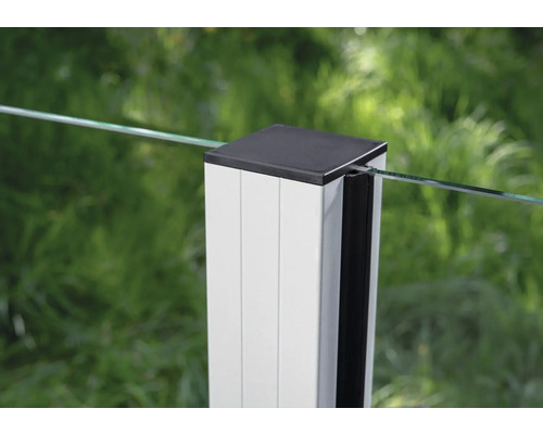 Aluminium paal, universeel, 6,8 x 6,8 x 127 cm, wit