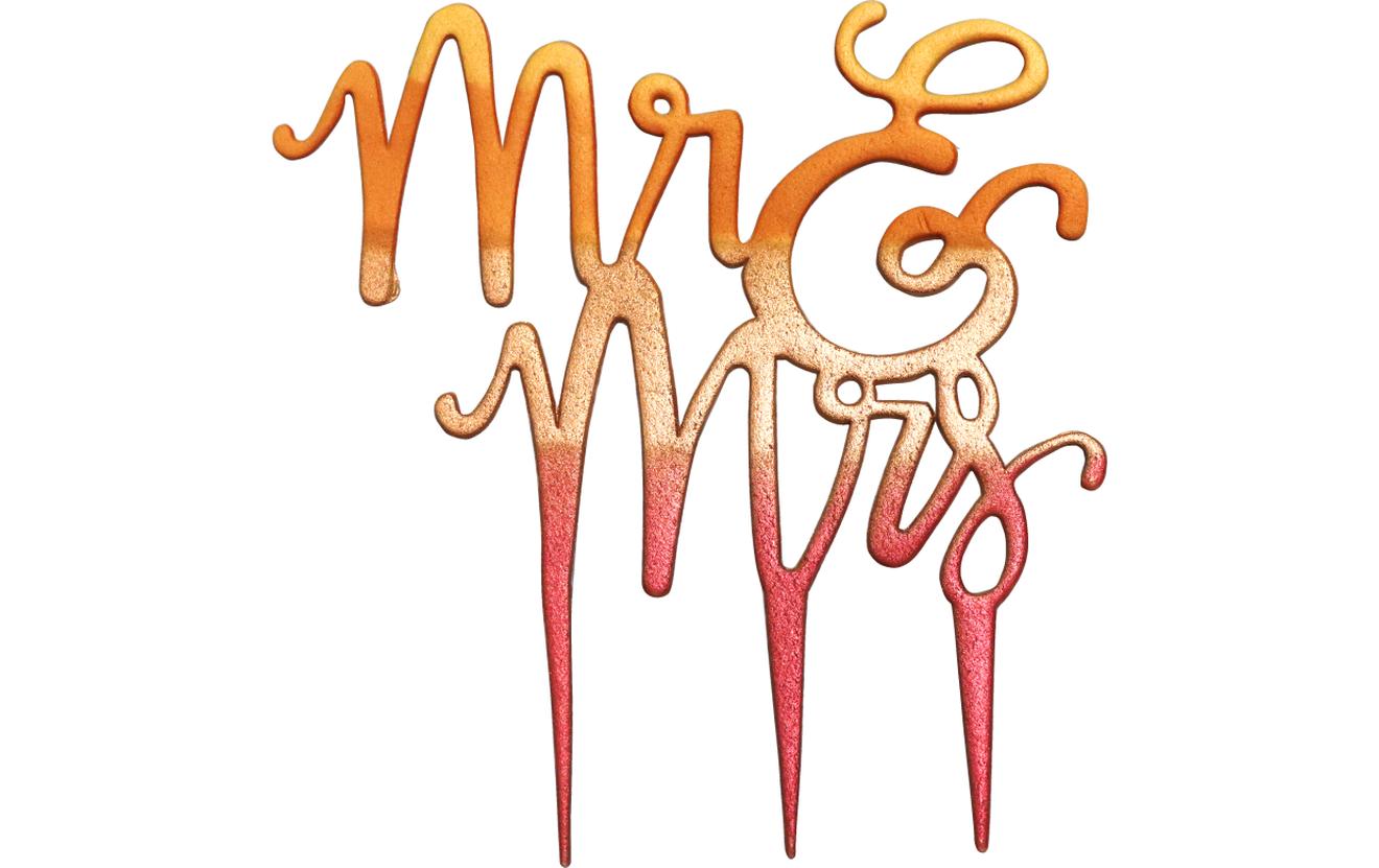 Kuchen-Topper Mr. & Mrs. 1 Stück, WeissAusstecher für Kuchenaufsatz