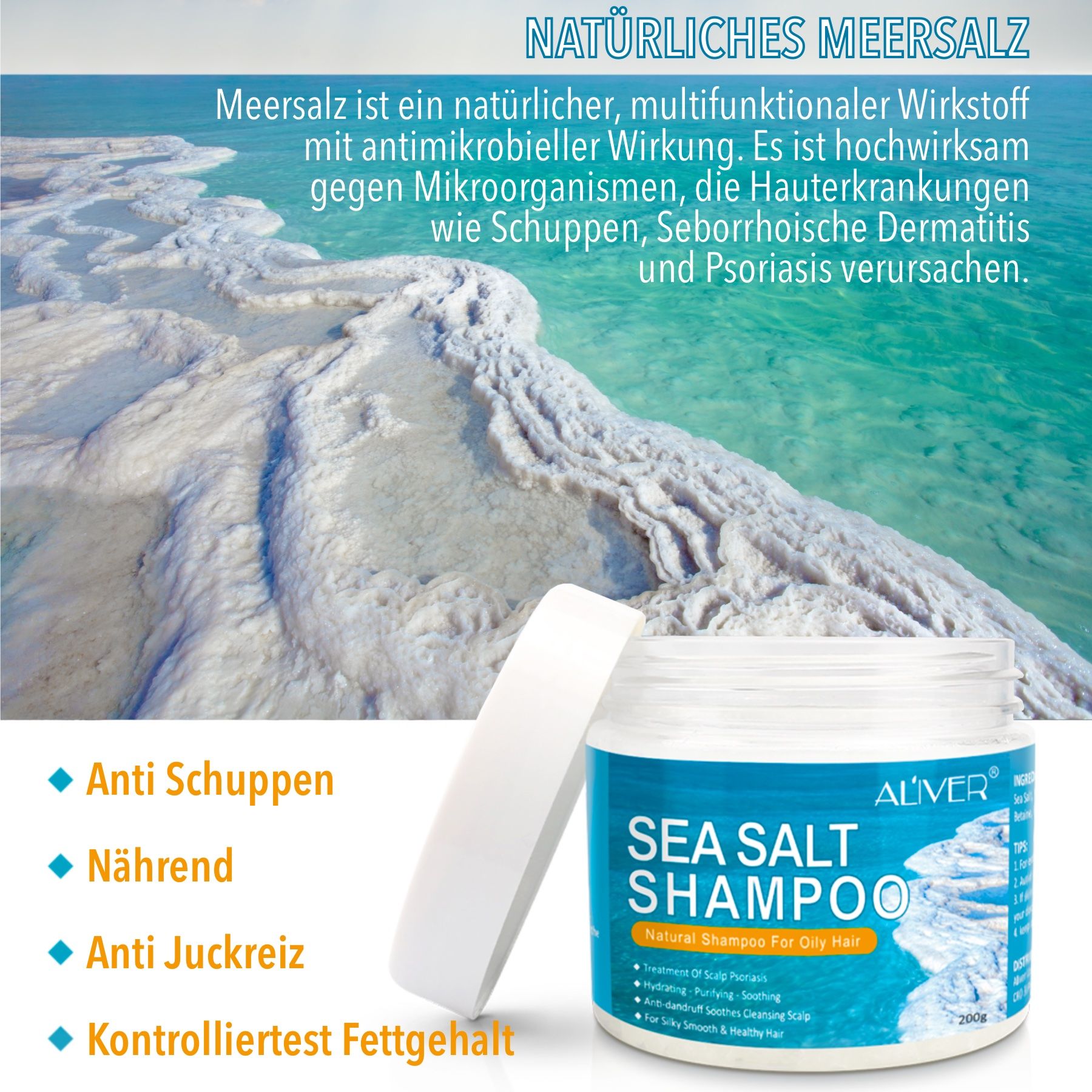 ALIVER Haarshampoo Totes Meer Salz