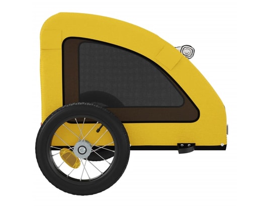 VIDAXL - Remorque de vélo pour chien jaune tissu oxford et fer