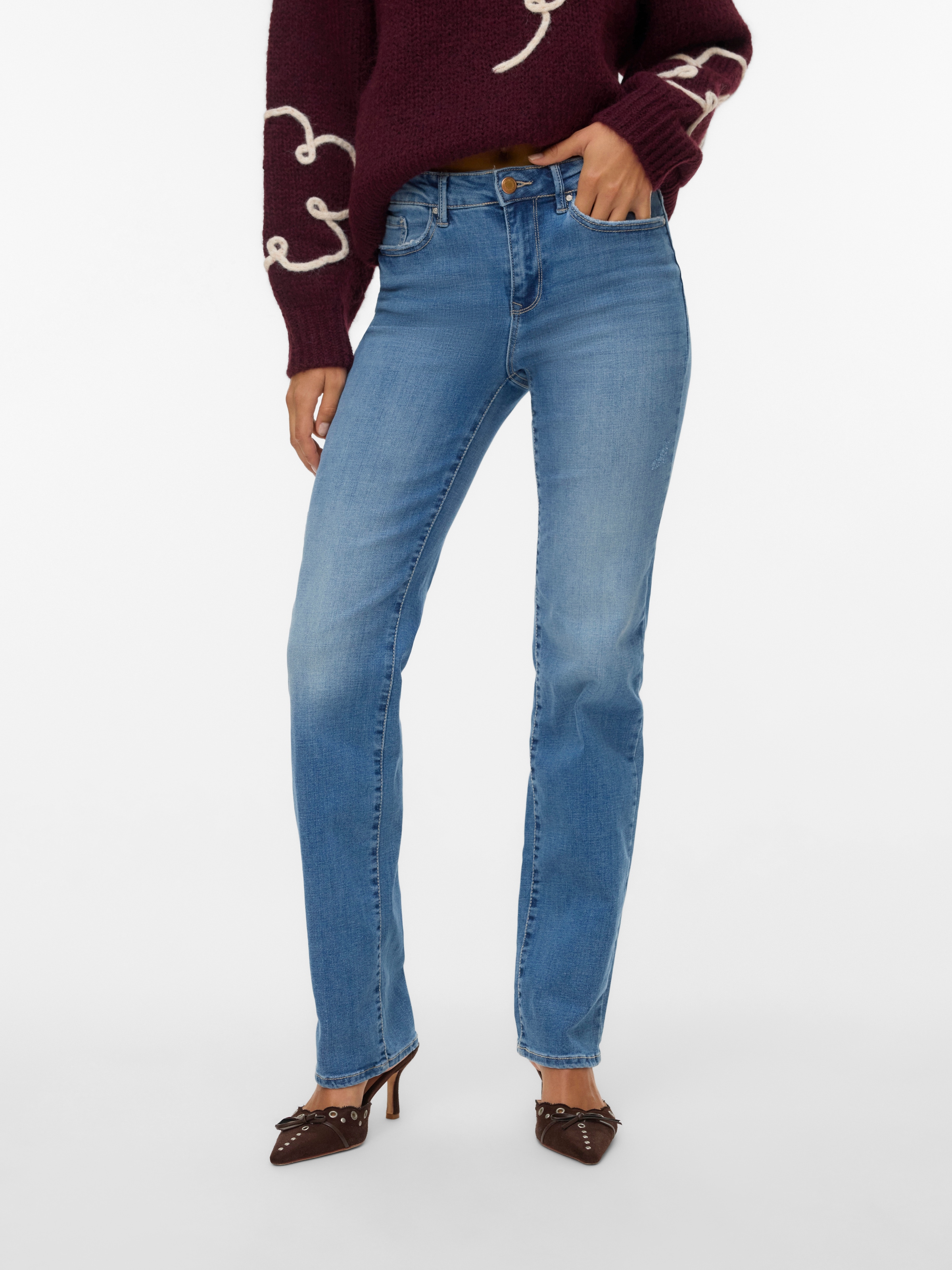 Vero Moda Straight-Jeans »VMFLASH MR STRAIGHT JEANS LI347 GA NOOS«