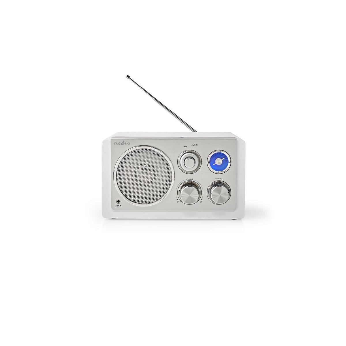 Nedis FM-radio | Bord design | FM | Nettstrøm drevet | Analog | 15 W | IP20 | Hvit