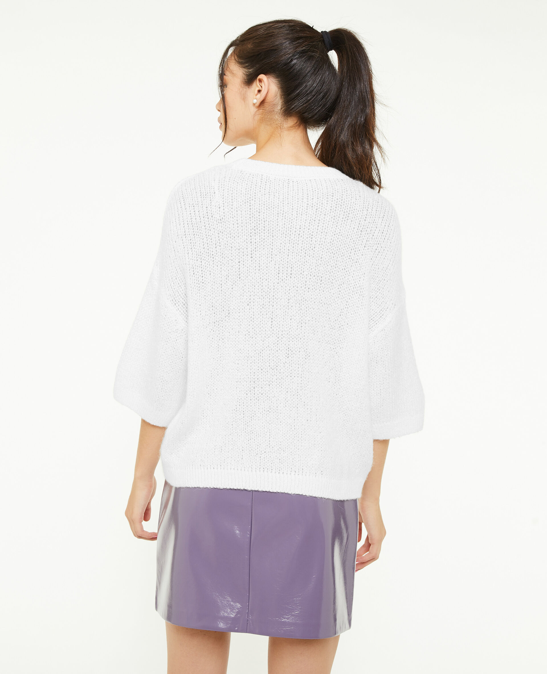 Pull manches courtes - Blanc