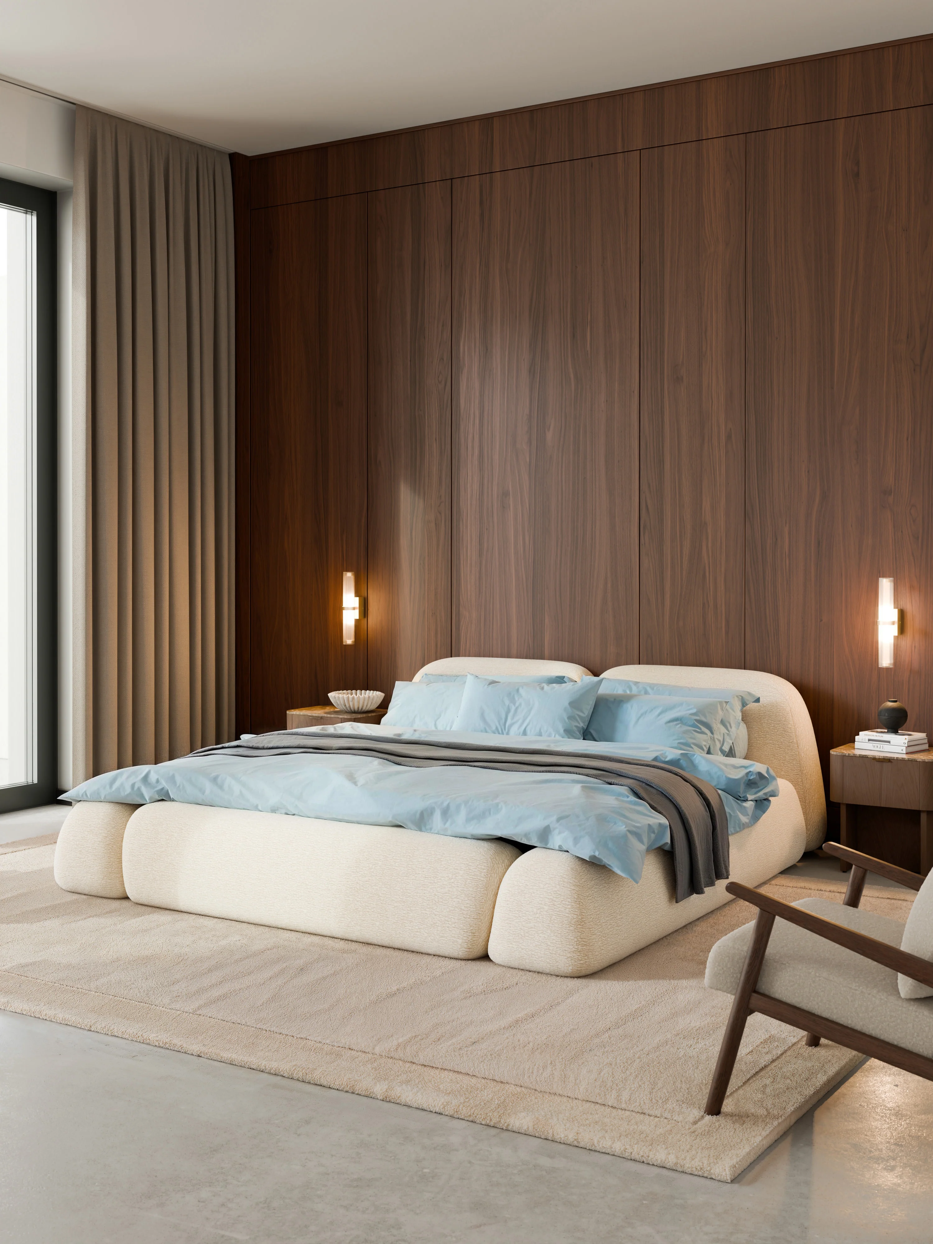 Gestoffeerd bed Wolke met opbergruimte
