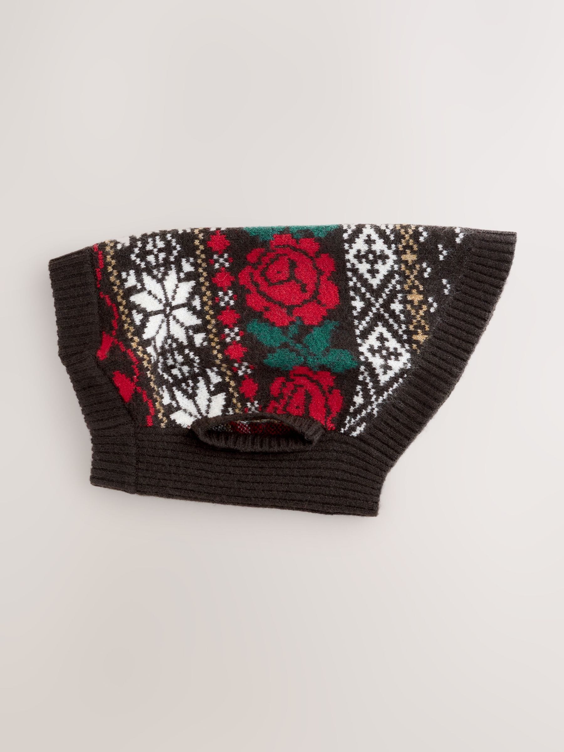 Chocoladebruin Fairisle - Knitted Dog Jumper With Wool