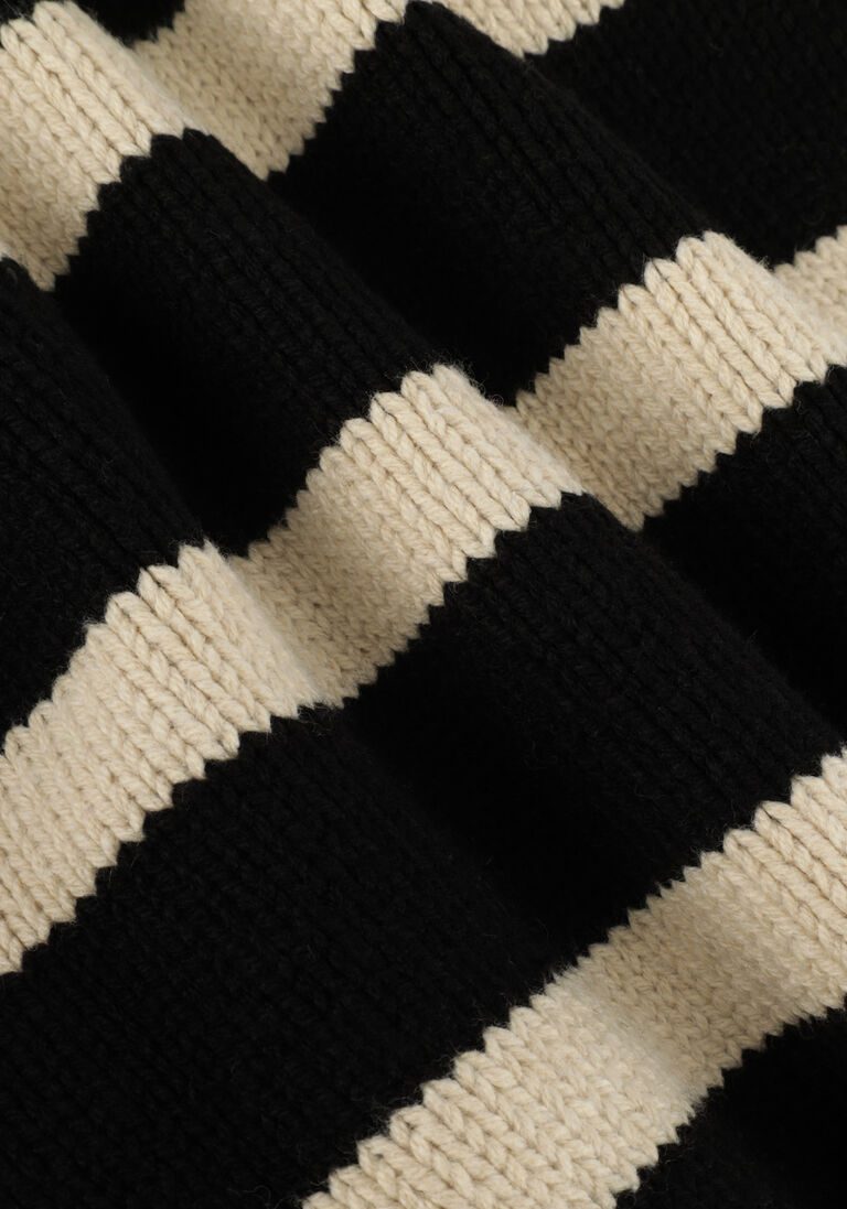 NEO NOIR zwarte neo noir coltrui fanning stripe knit blouse