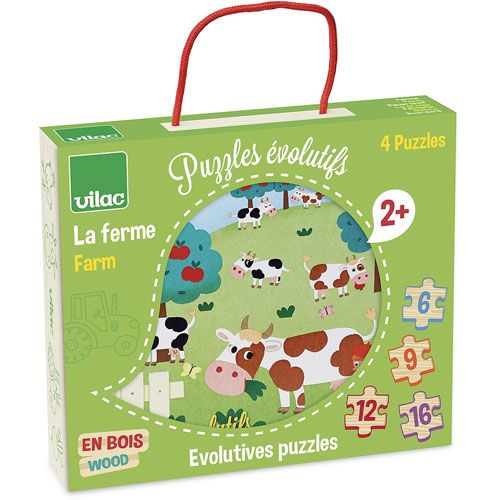 Vilac groeipuzzels boerderij (6, 9, 12, 16 st)