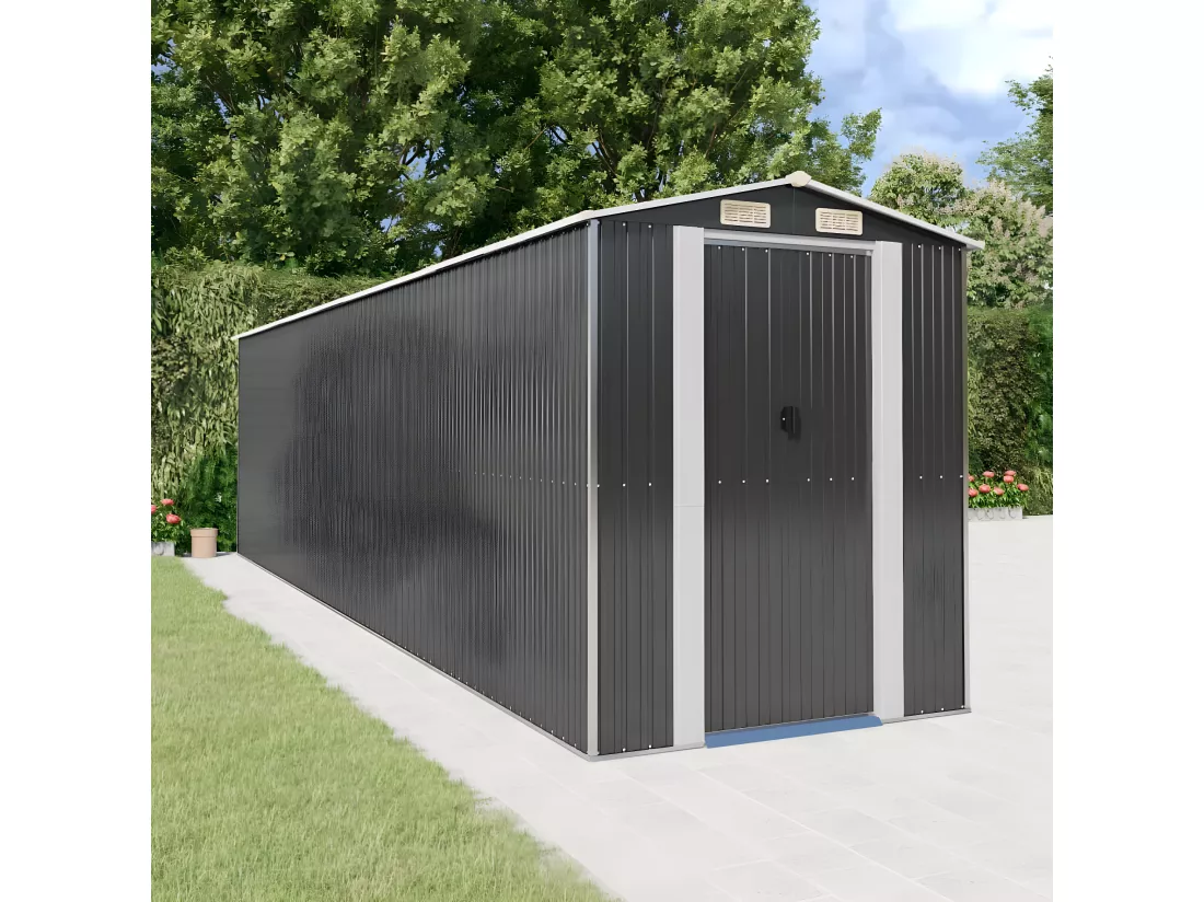 Abri de jardin Anthracite 192x772x223 Acier galvanisé