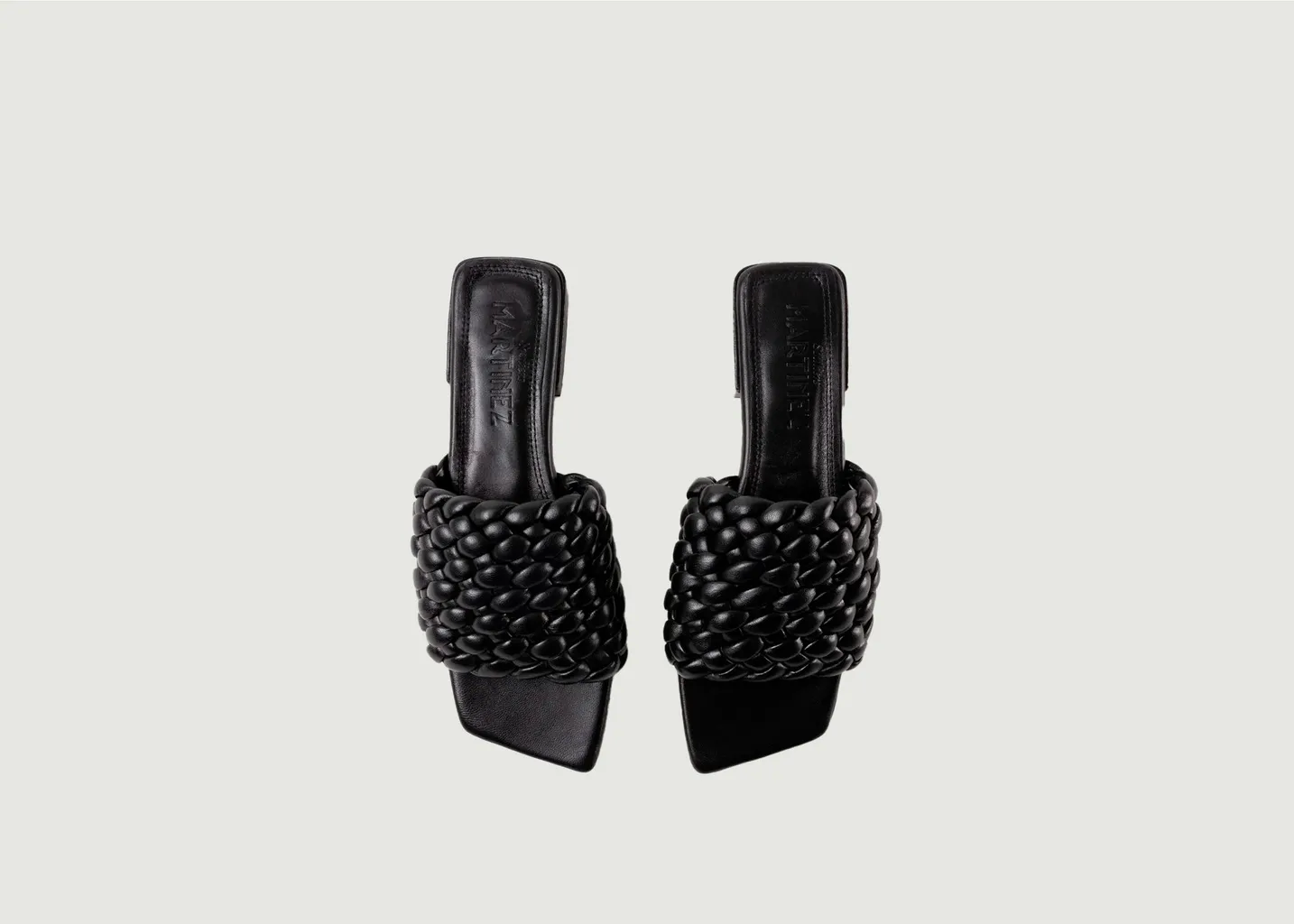 Mules plates en cuir tressé Aster Souliers Martinez