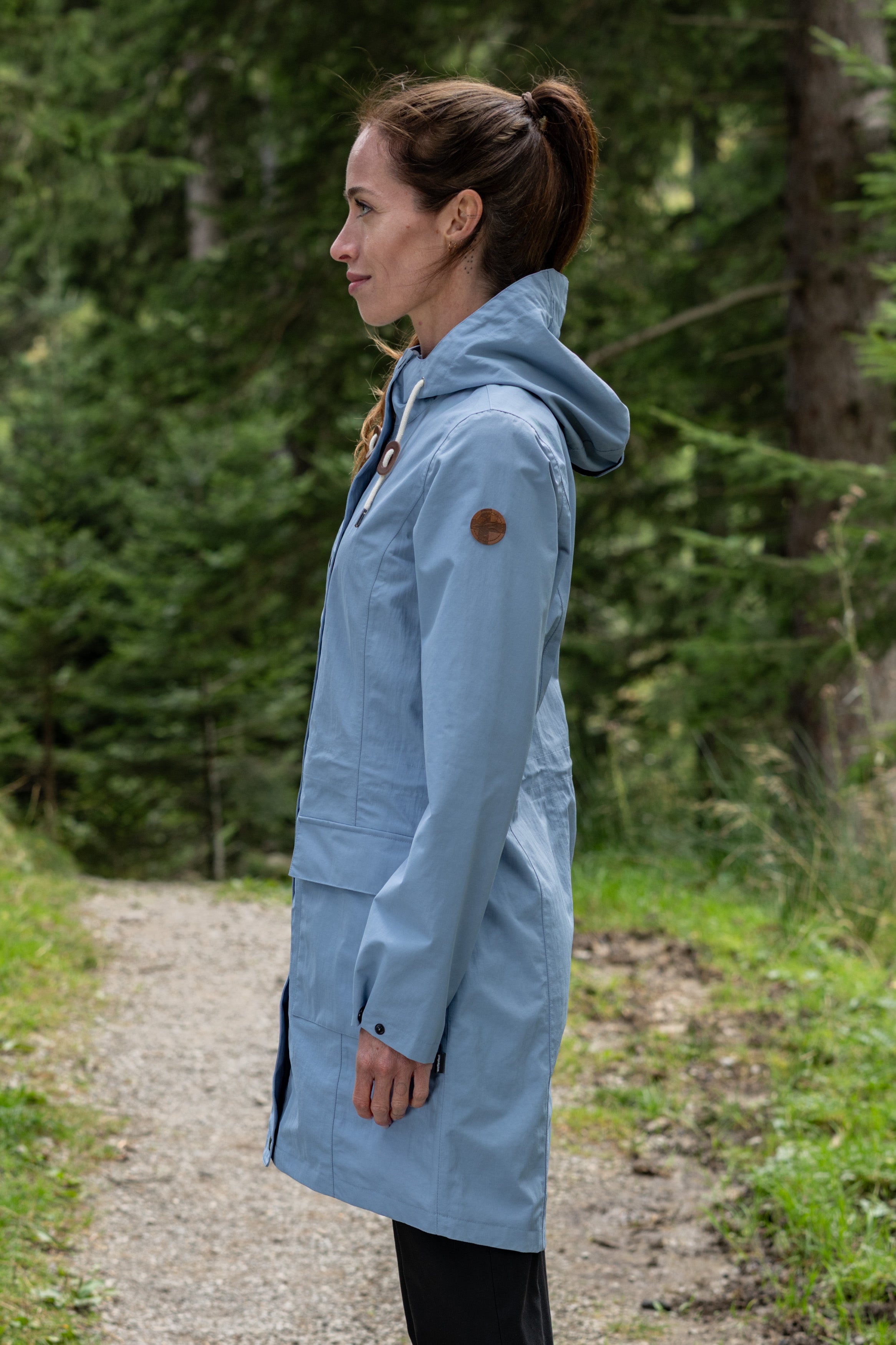 Frauen Regenmantel Letti faded denim