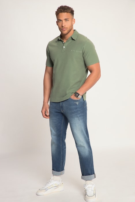 STHUGE Poloshirt, acid washed Piqué, Halbarm, bis 8 XL