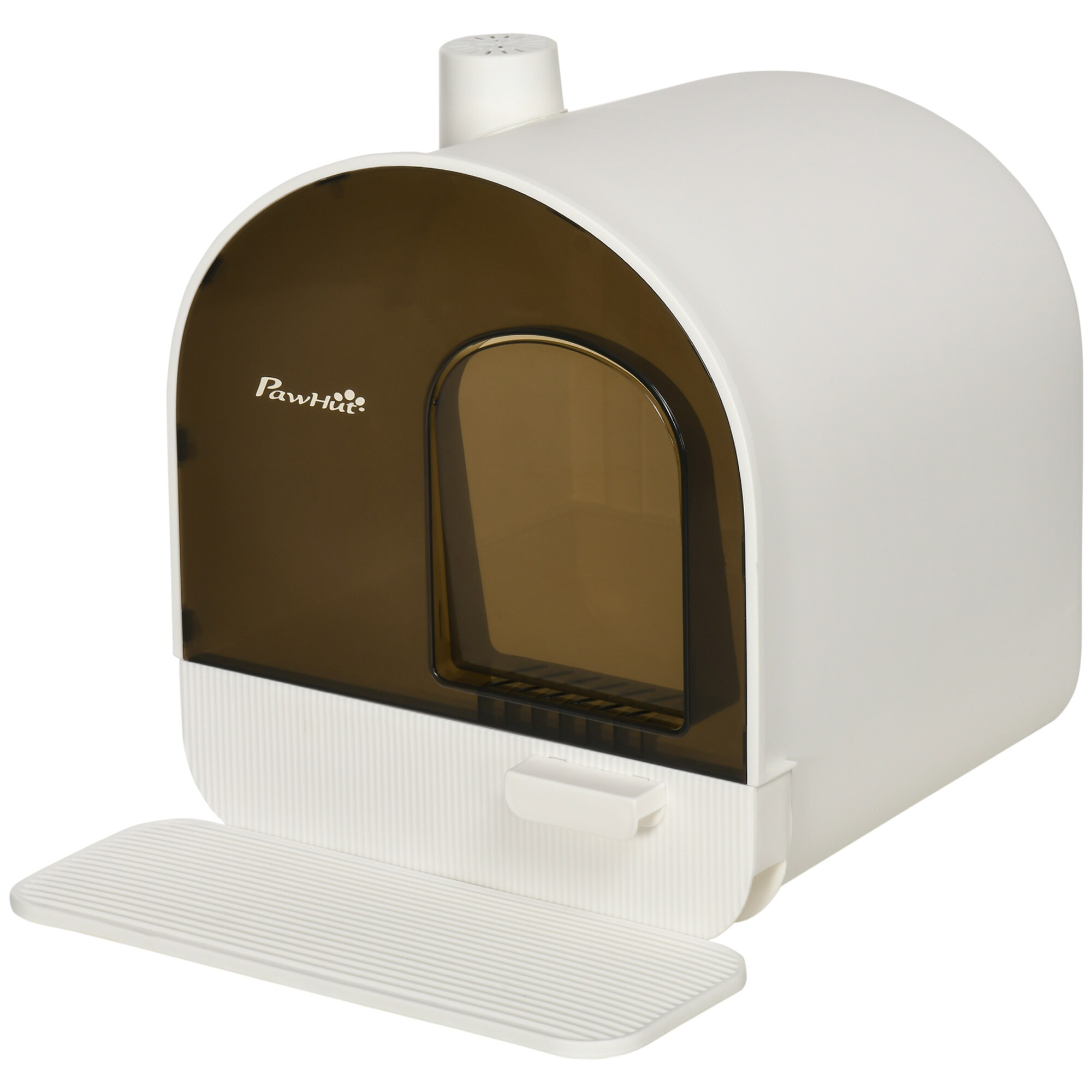 PawHut Katzenklo mit Filterpackung weiß, braun 43L x 44B x 47H cm