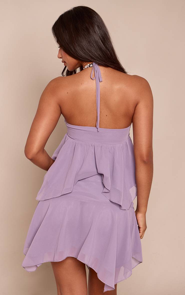 Lilas Top Caraco Fluide Petite À Encolure Américaine Et Ornements Coordonné