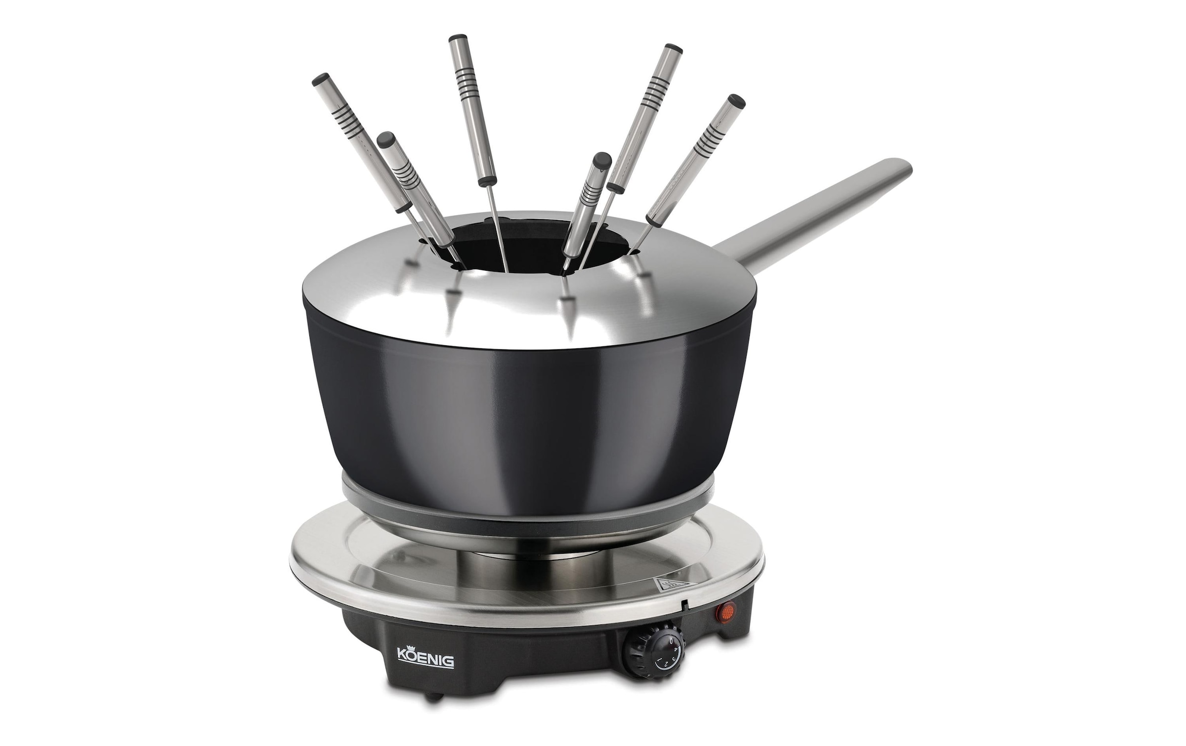 KOENIG Fondue »One for All 8 Teile, Chrom/Schwarz«