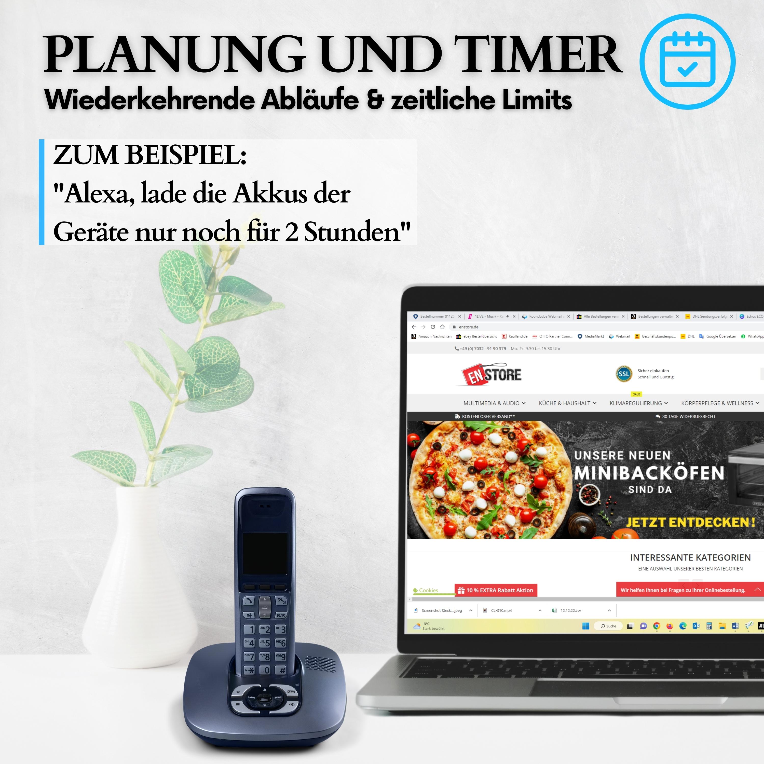 Echos Smart WLAN Steckdose 2er Pack 16A m. Energie Monitor