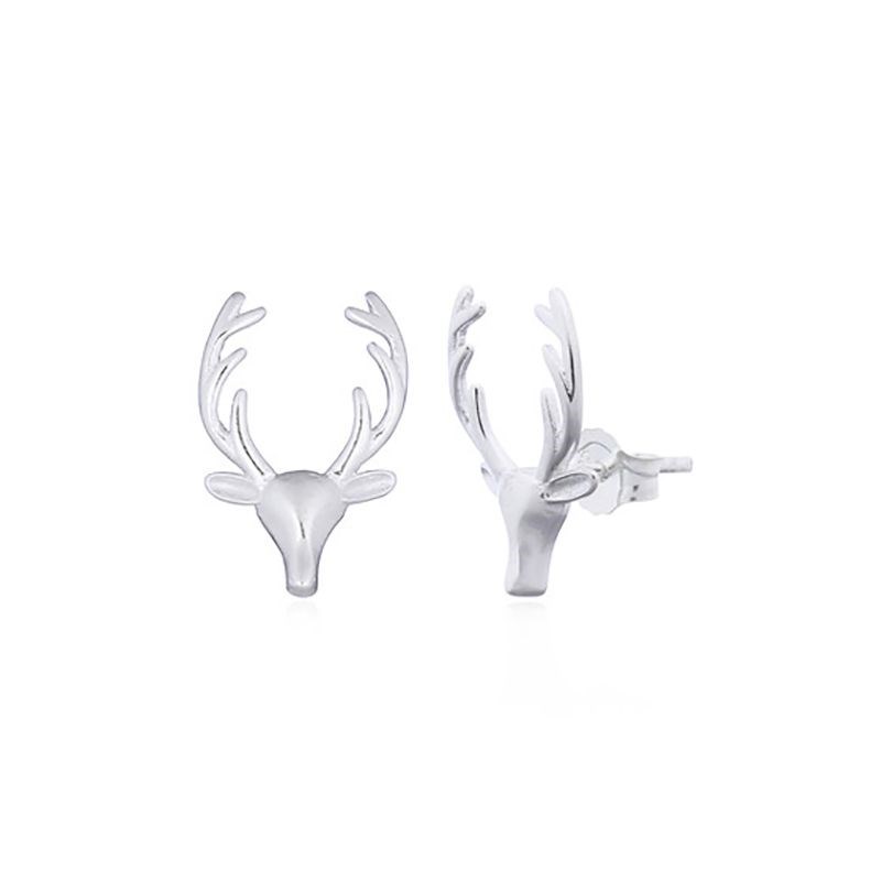 Puces en argent forme tête de cerf