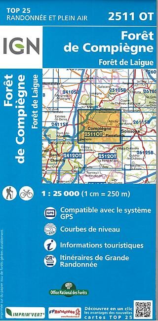 IGN - TOP25 2511OT FORET DE COMPIEGNE 1 25 000