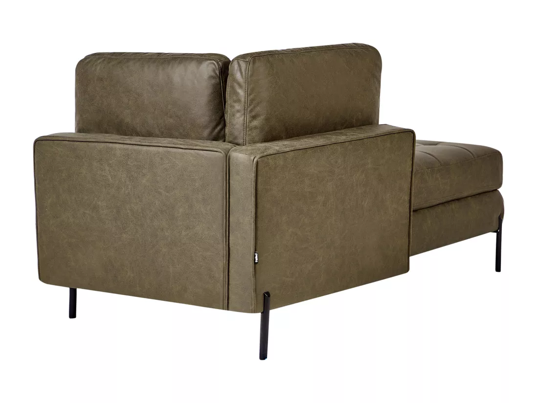 Chaise longue côté droit en cuir PU vert REBAIS