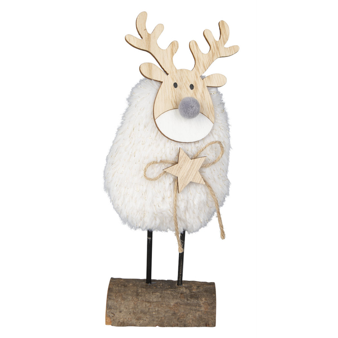 Rentier - aus Holz - ca. 9,5 x 4,5 x 22 cm
