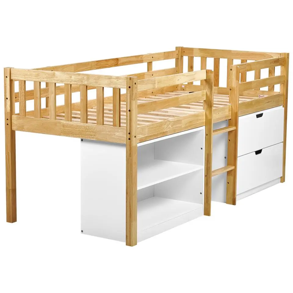 SUSVILLE - Kinderbed - Lichtbruin - 90 x 200 cm - Rubberhout