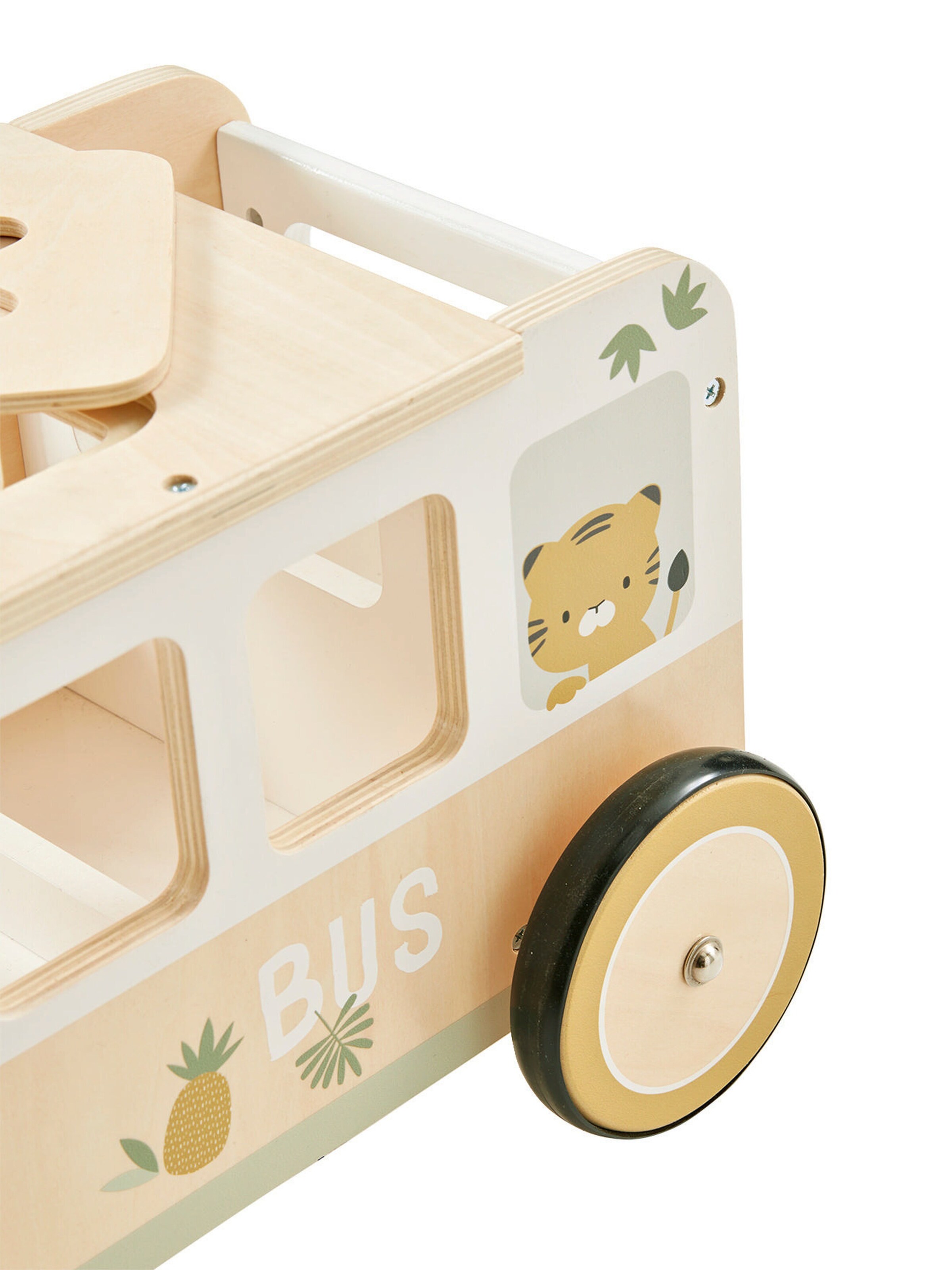 Vertbaudet Rutschfahrzeug PANDAFREUNDE mit Spielzeugkiste FSC® weiß