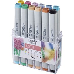 Marqueur classic, kit de 12 couleurs pastel