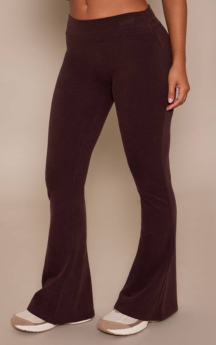 Chocolat Pantalon Évasé Petite Plt En Coton Doux Pour Yoga