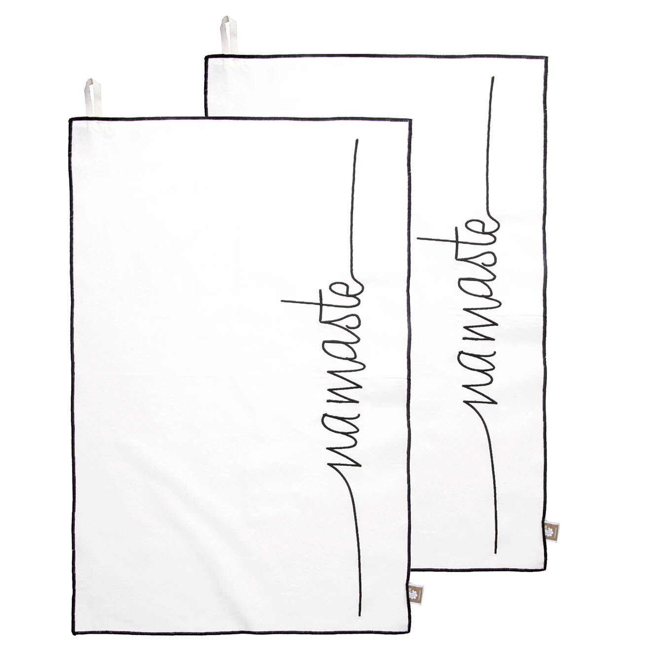Febronie 2 Torchons en Coton Namaste blanc/noir - 50x75 cm