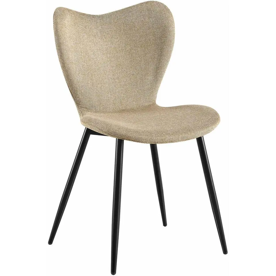 CLP Eetkamerstoel Maika zwart Frame - Stof - taupe
