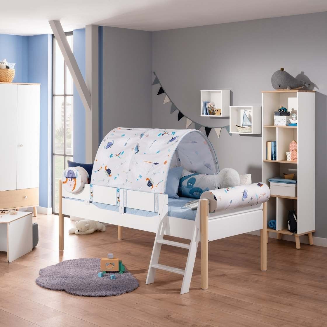 PAIDI Kissenrolle KIRA TINY weiß/ blau/ mehrfarbig